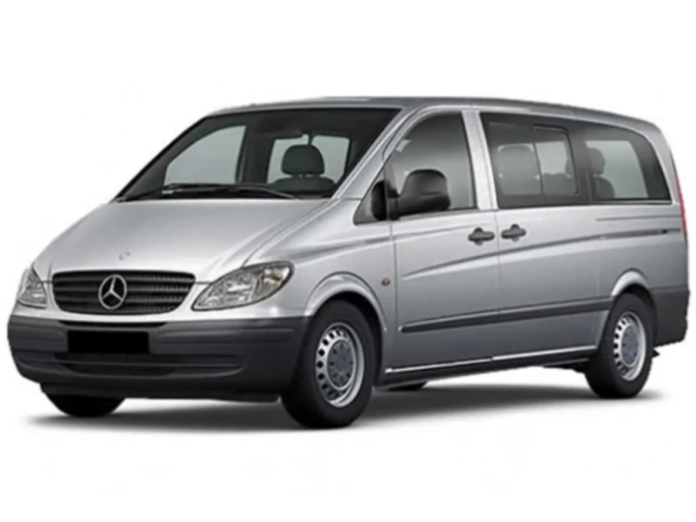 Stěrače Mercedes Vito 2005–2010 W639 MPV 09.2005-09.2010 pinch-tab front wiper arm | rear wiper 350 mm | hinged rear doors | rear wiper 400 mm
