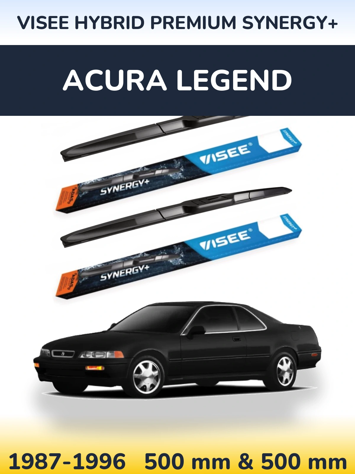 Sada předních stěračů VISEE HYBRID PREMIUM SYNERGY+ 500 a 500 mm pro Acura Legend 1987-1996