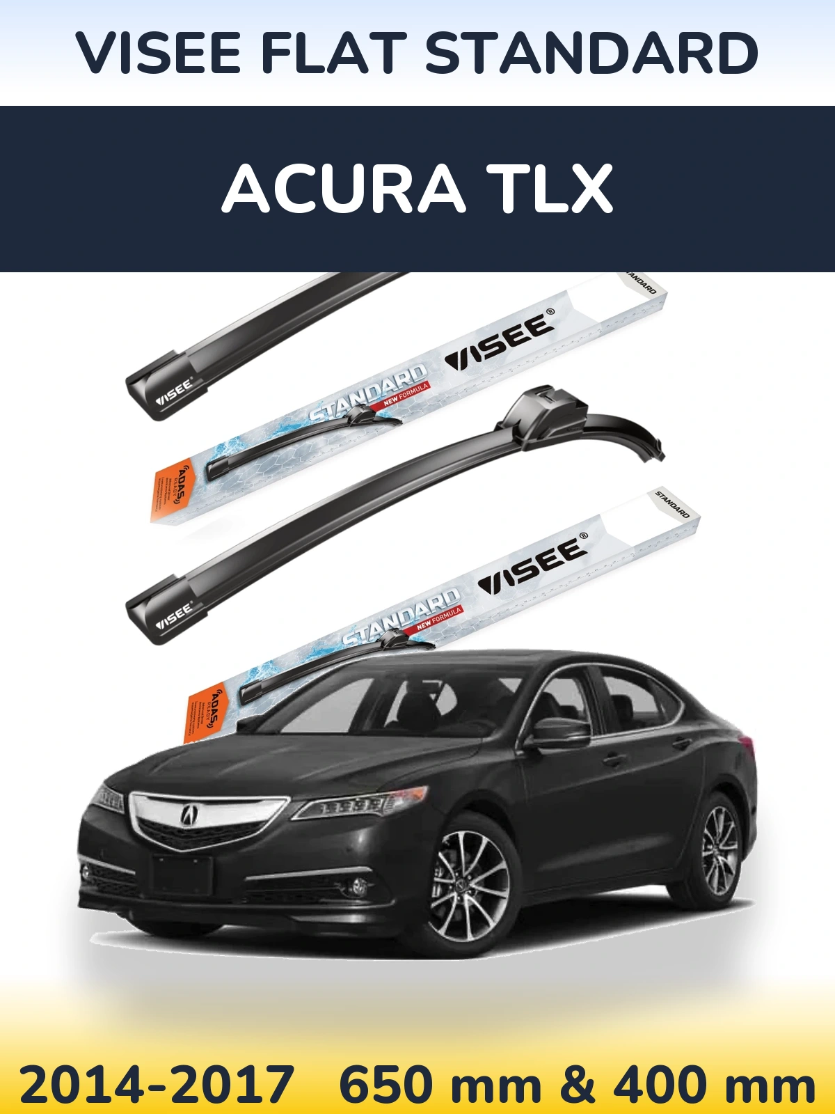 Sada předních stěračů VISEE FLAT STANDARD 650 a 400 mm pro Acura TLX 2014-2017