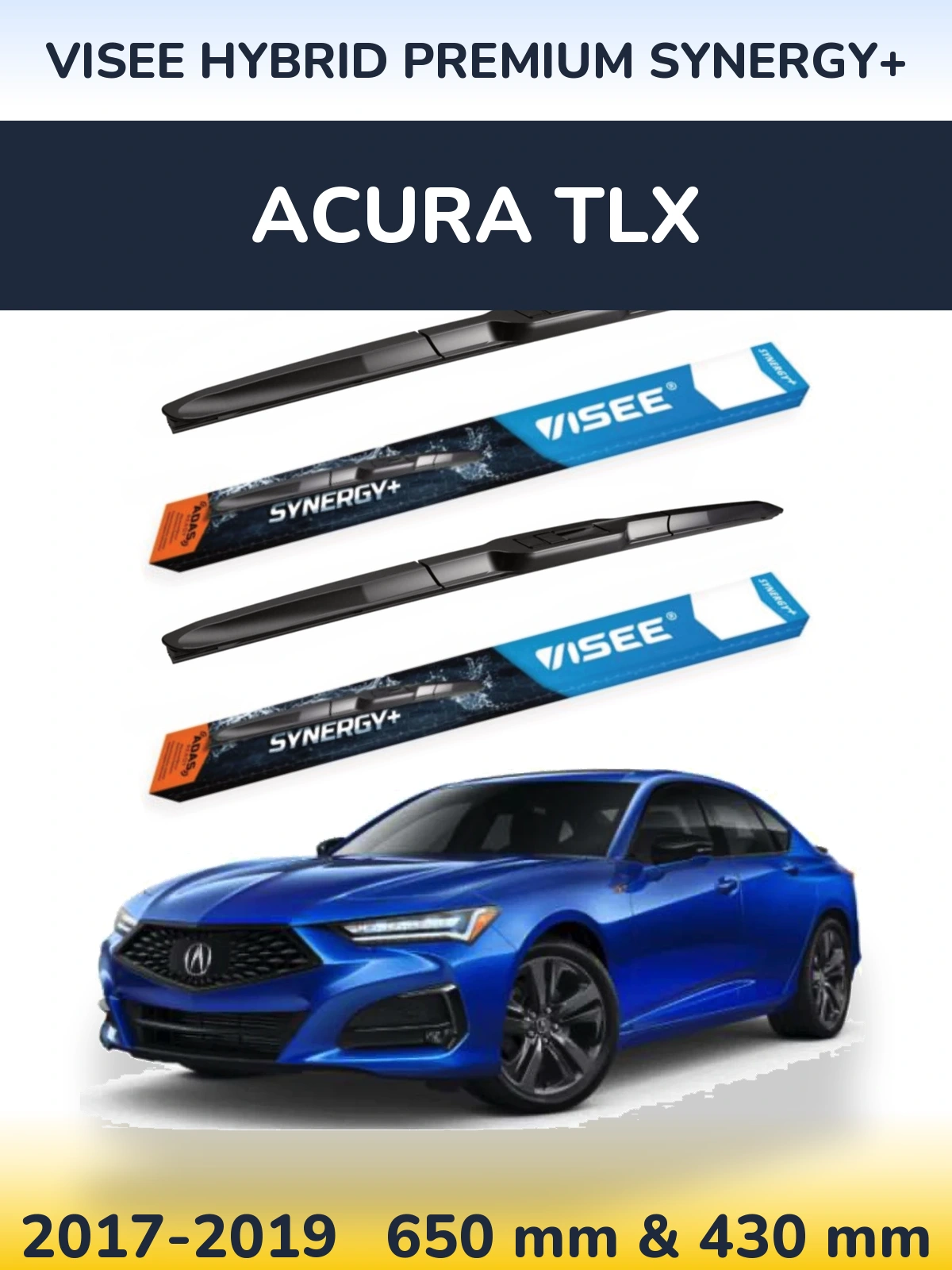 Sada předních stěračů VISEE HYBRID PREMIUM SYNERGY+ 650 a 430 mm pro Acura TLX 2017-2019
