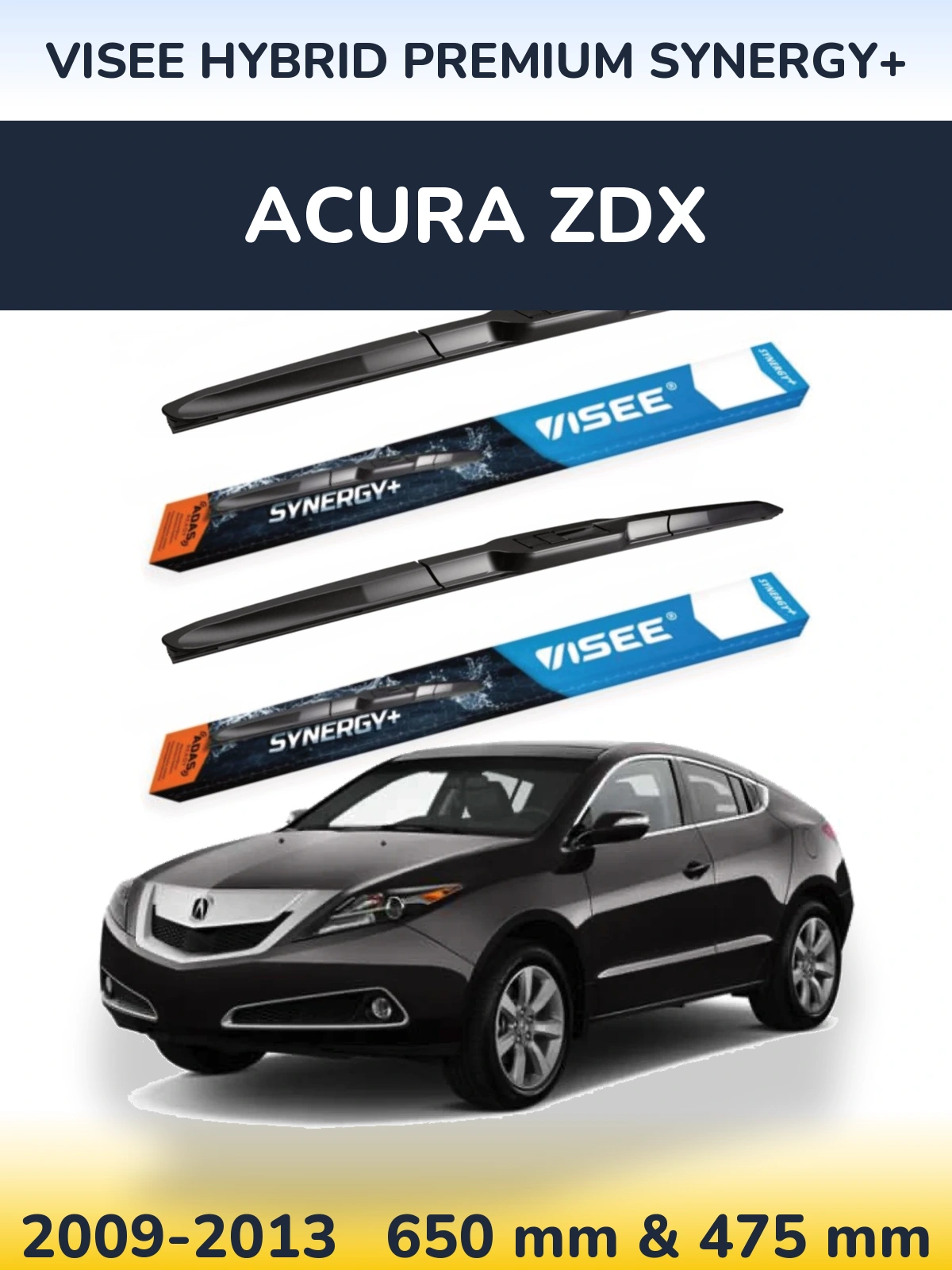 Sada předních stěračů VISEE HYBRID PREMIUM SYNERGY+ 650 a 475 mm pro Acura ZDX 2009-2013