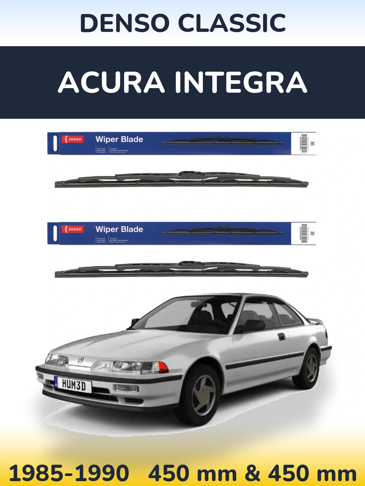 Sada předních stěračů Denso Classic 450 a 450 mm pro Acura Integra 1985-1990