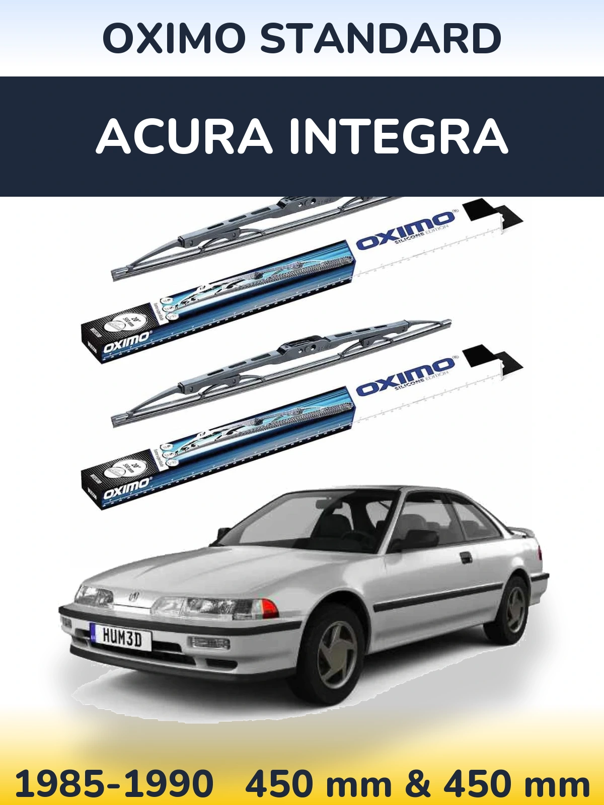 Sada předních stěračů Oximo Standard 450 a 450 mm pro Acura Integra 1985-1990