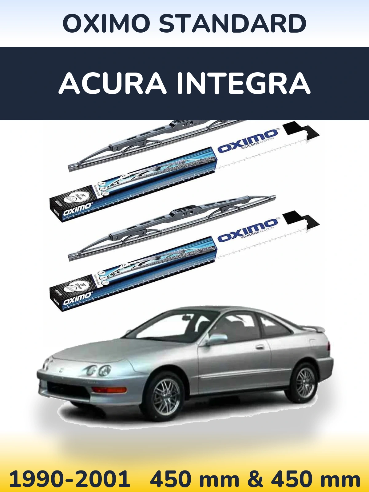 Sada předních stěračů Oximo Standard 450 a 450 mm pro Acura Integra 1990-2001