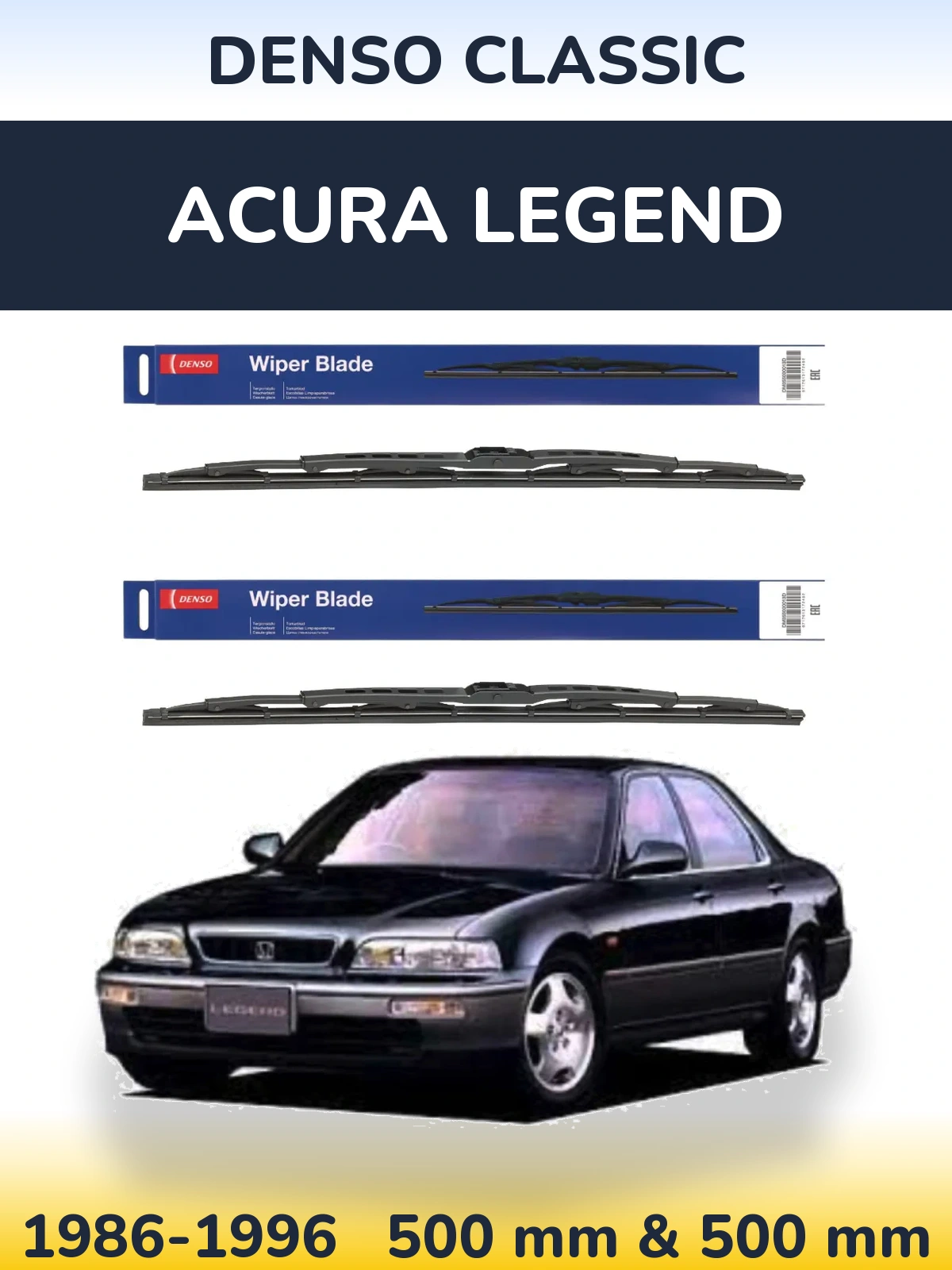 Комплект передніх щіток Denso Classic 500 & 500 мм для Acura Legend 1986-1996