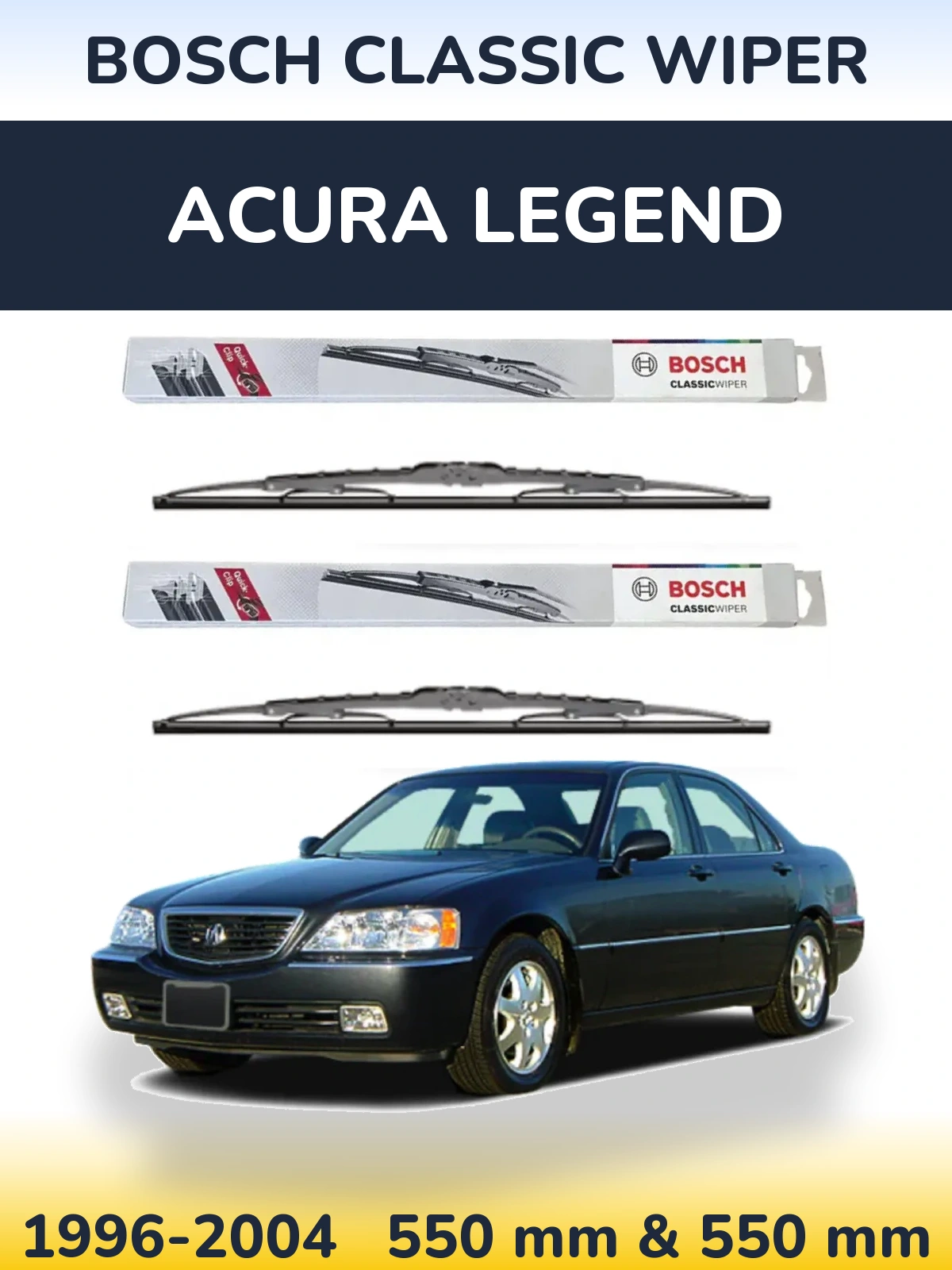 Sada předních stěračů BOSCH Classic Wiper 550 a 550 mm pro Acura Legend 1996-2004