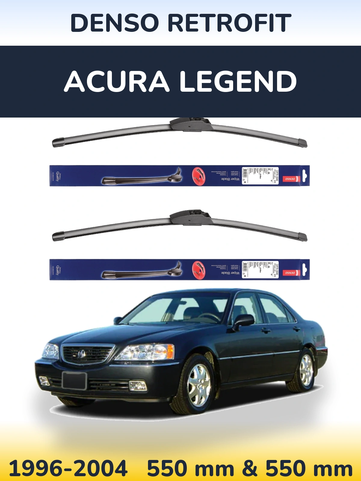 Sada předních stěračů Denso Retrofit 550 a 550 mm pro Acura Legend 1996-2004