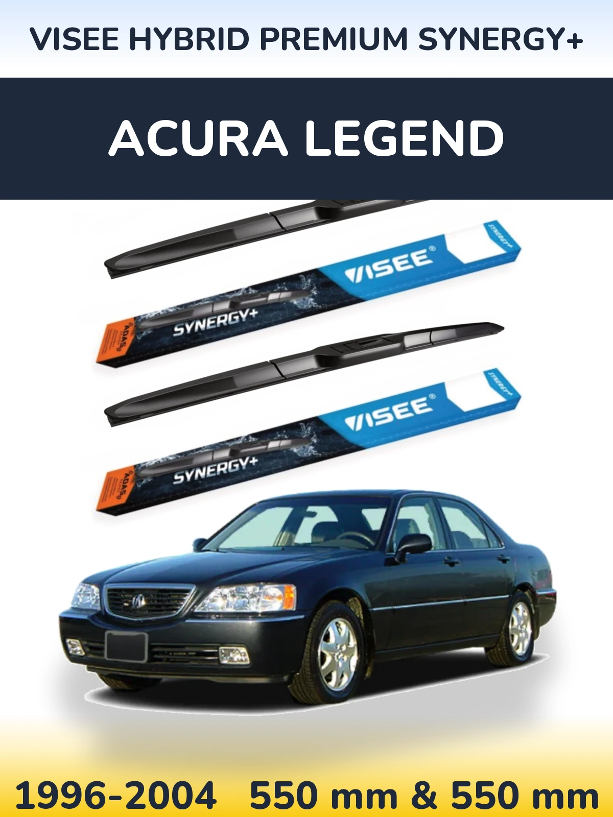 Комплект передніх щіток VISEE HYBRID PREMIUM SYNERGY+ 550 & 550 мм для Acura Legend 1996-2004