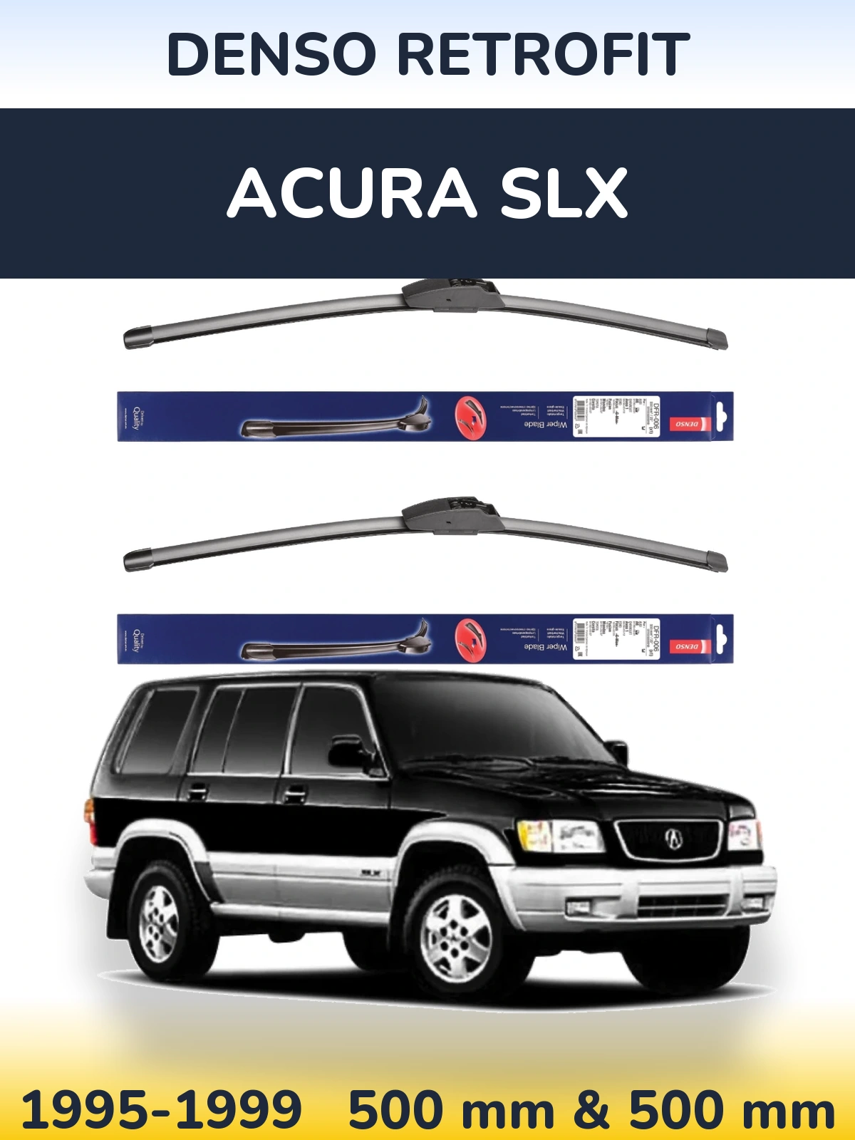 Sada předních stěračů Denso Retrofit 500 a 500 mm pro Acura SLX 1995-1999