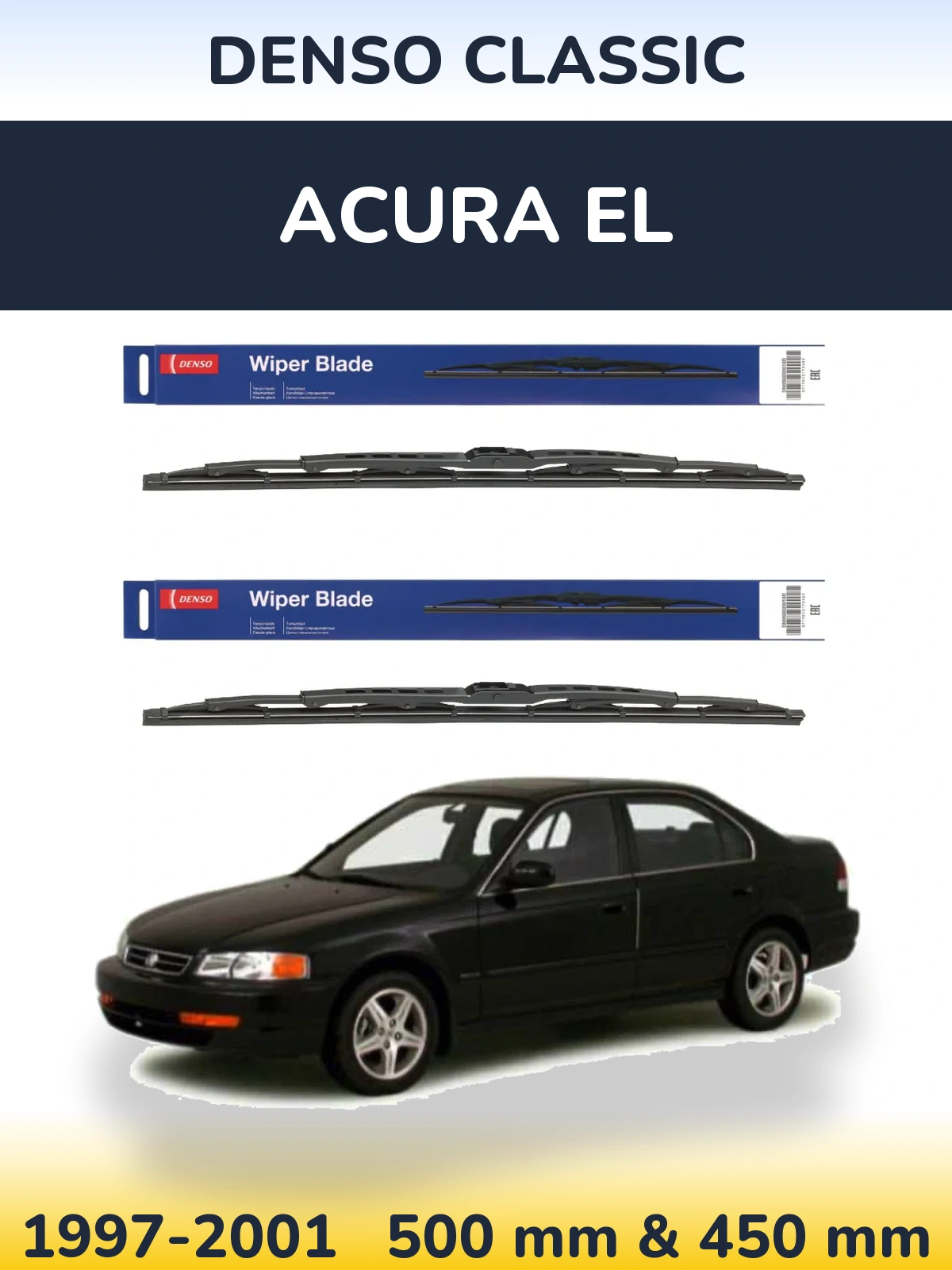 Комплект передних дворников Denso Classic 500 & 450 мм для Acura EL 1997-2001