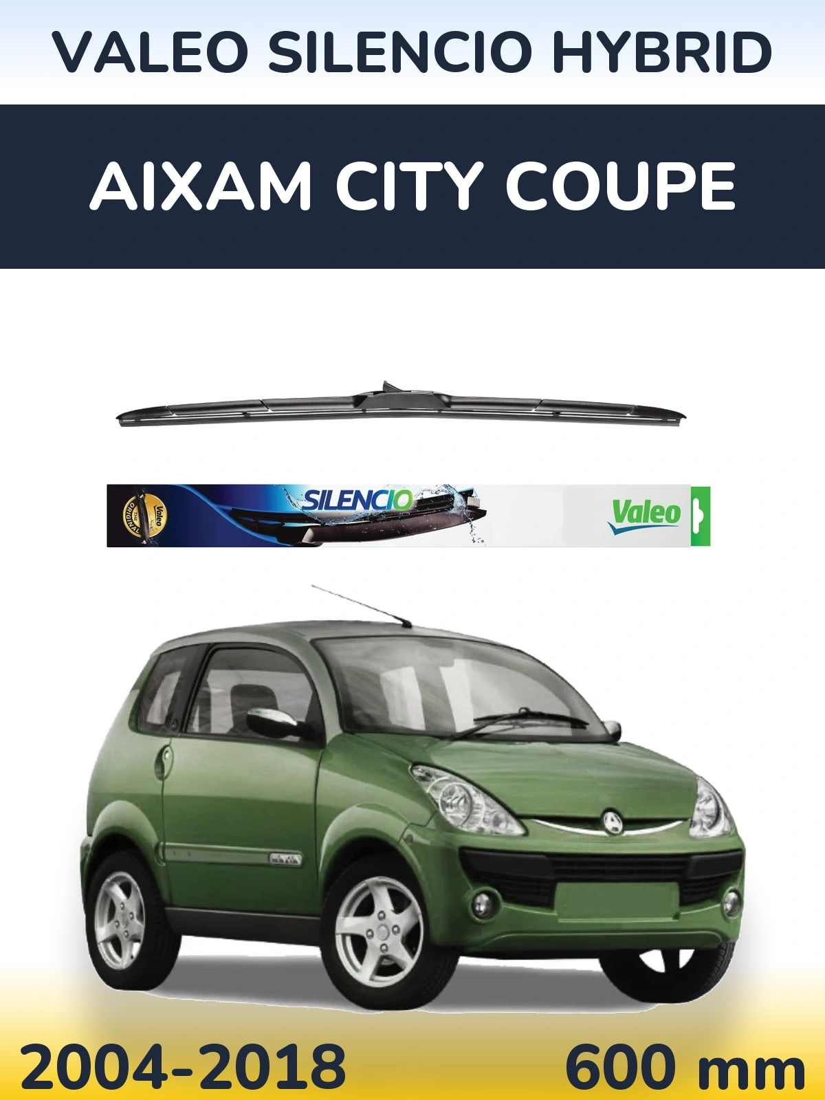 Přední stěrač Valeo Silencio Hybrid 600 mm pro Aixam City Coupe 2004-2018