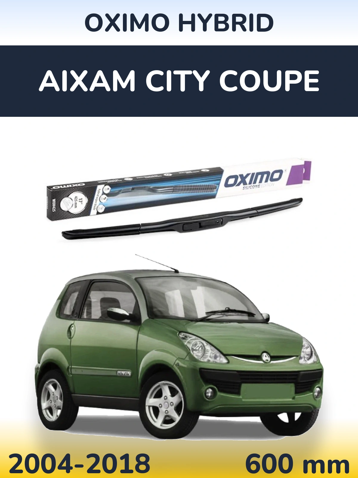 Přední stěrač Oximo Hybrid 600 mm pro Aixam City Coupe 2004-2018