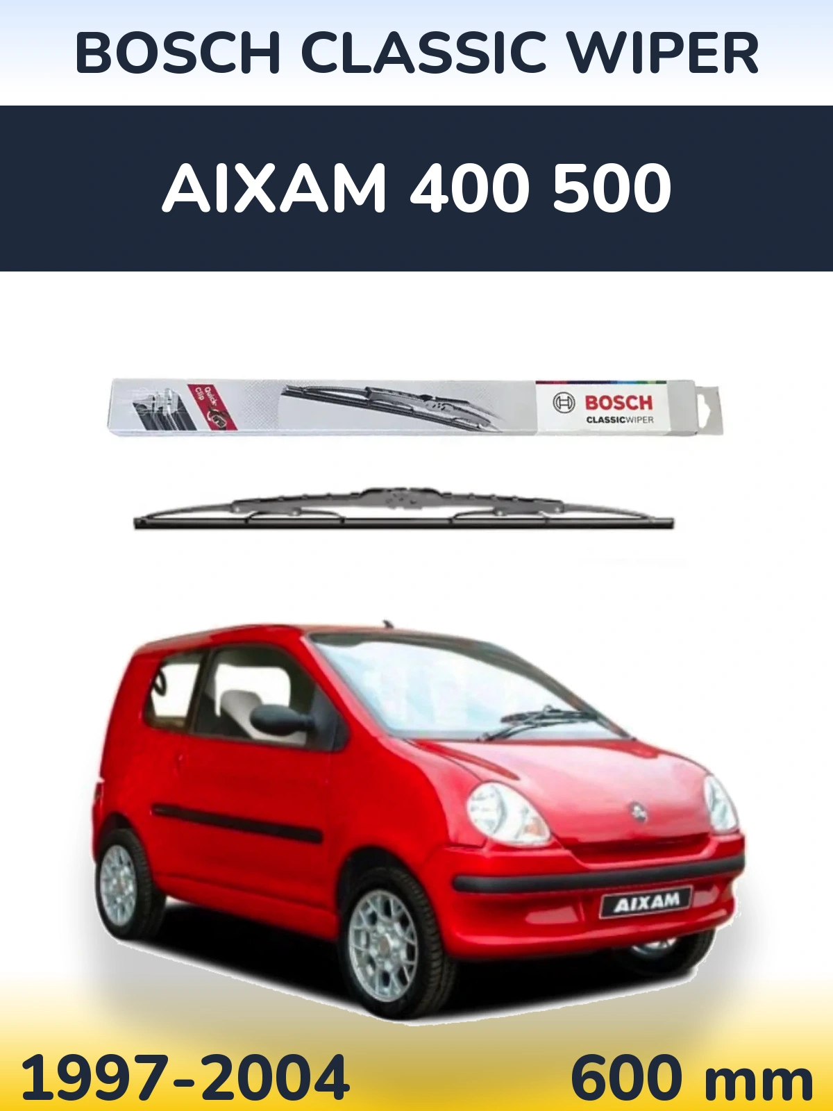 Передня щітка BOSCH Classic Wiper 600 мм для Aixam 400 500 1997-2004
