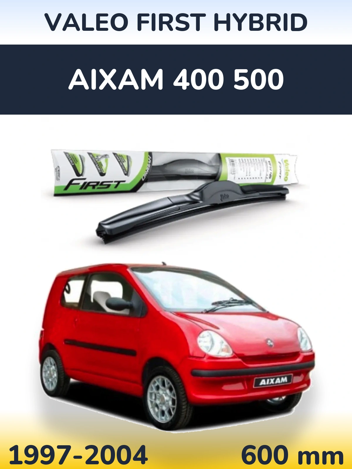 Přední stěrač Valeo First Hybrid 600 mm pro Aixam 400 500 1997-2004