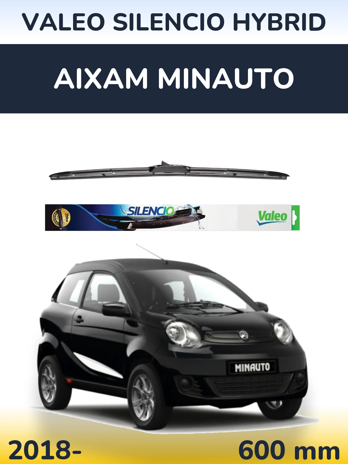 Přední stěrač Valeo Silencio Hybrid 600 mm pro Aixam Minauto 2018-2026