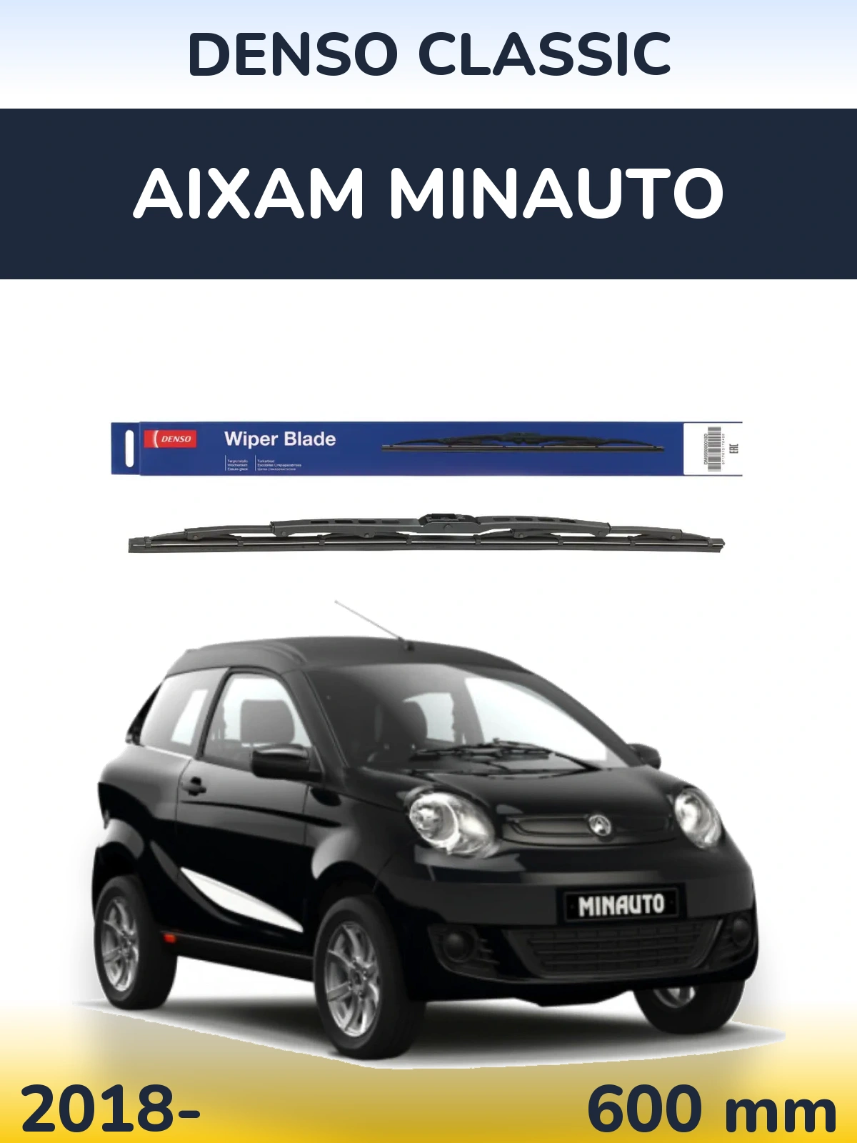 Přední stěrač Denso Classic 600 mm pro Aixam Minauto 2018-2026