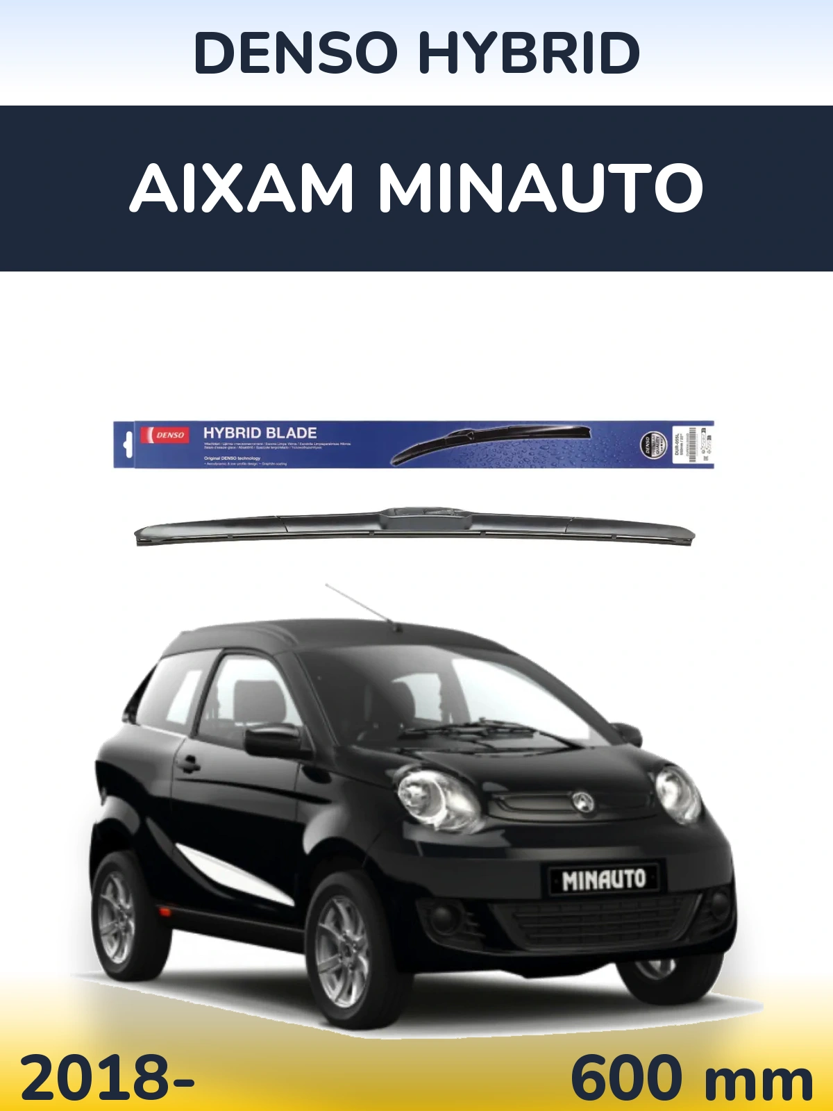 Přední stěrač Denso Hybrid 600 mm pro Aixam Minauto 2018-2026
