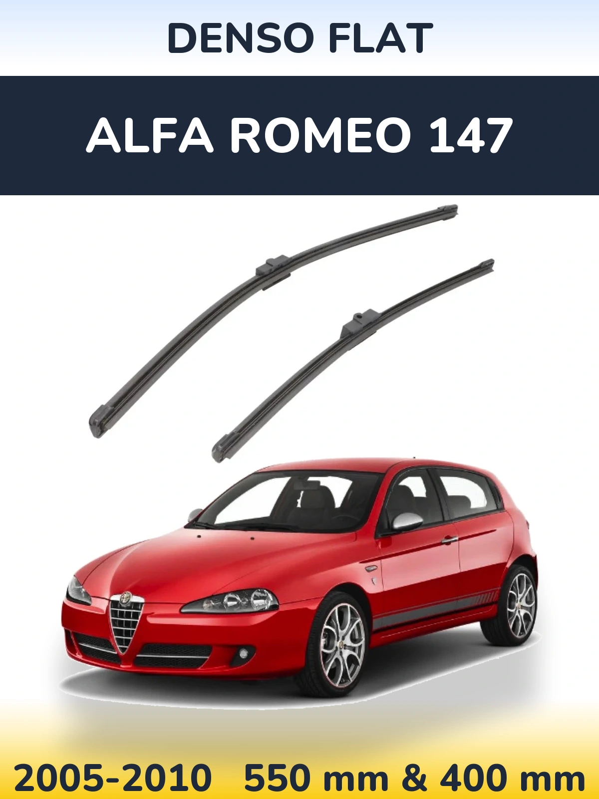 Комплект передніх щіток Denso Flat 550 & 400 мм для Alfa Romeo 147 2005-2010