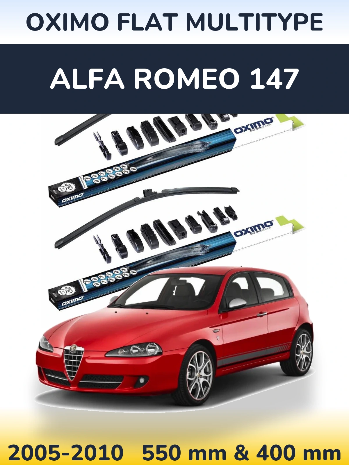 Комплект передніх щіток Oximo Flat MultiТипe 550 & 400 мм для Alfa Romeo 147 2005-2010