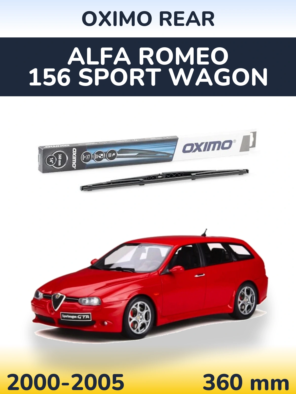 Zadní stěrač Oximo Rear 360 mm pro Alfa Romeo 156 Sport Wagon 2000-2005