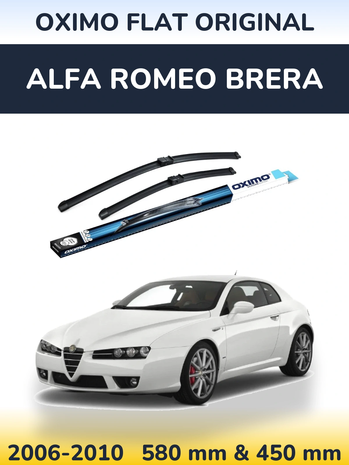 Комплект передніх щіток Oximo Flat Original 580 & 450 мм для Alfa Romeo Brera 2006-2010