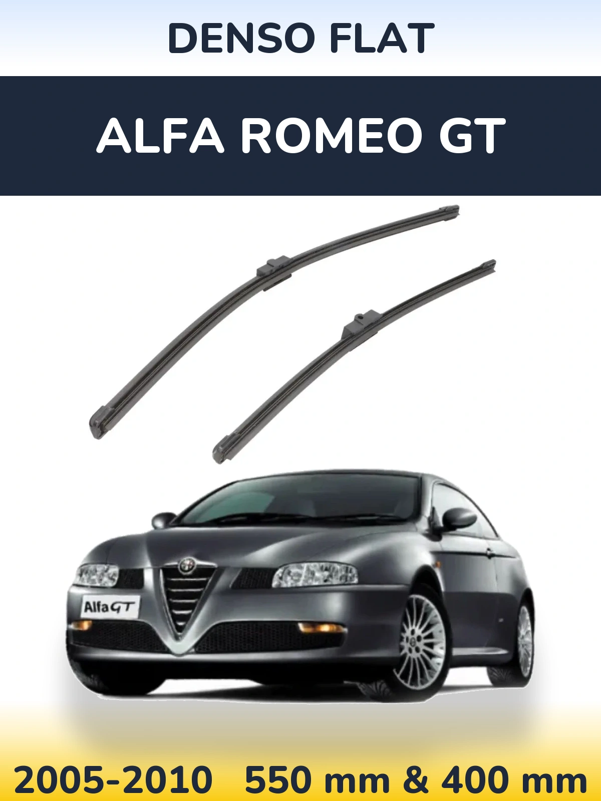 Sada předních stěračů Denso Flat 550 a 400 mm pro Alfa Romeo GT 2005-2010