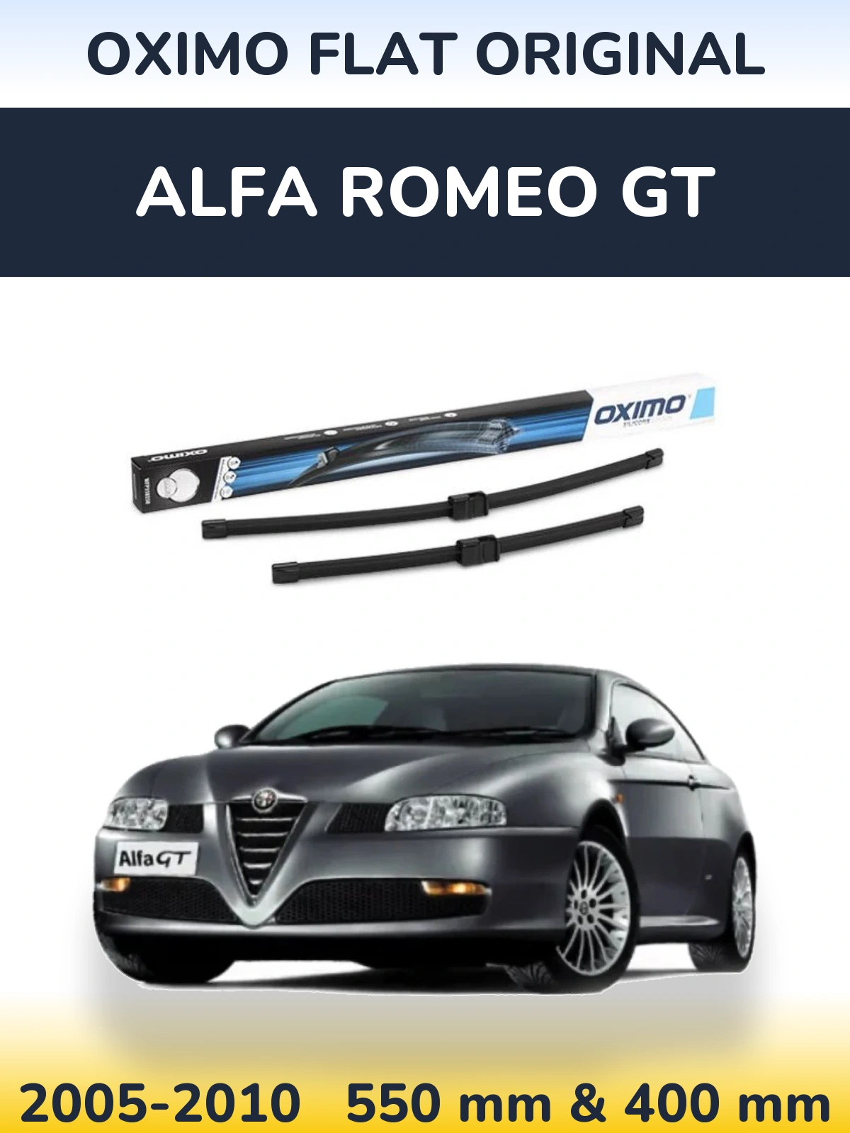 Sada předních stěračů Oximo Flat Original 550 a 400 mm pro Alfa Romeo GT 2005-2010