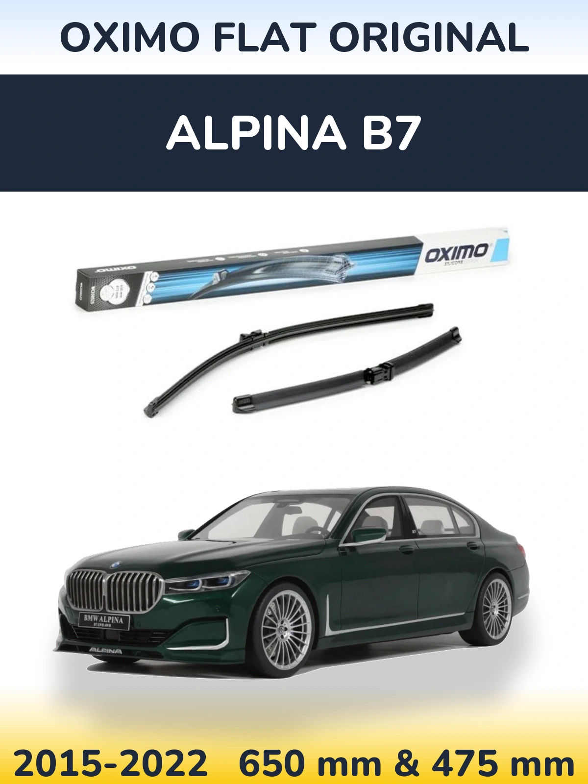 Sada předních stěračů Oximo Flat Original 650 a 475 mm pro Alpina B7 2015-2022