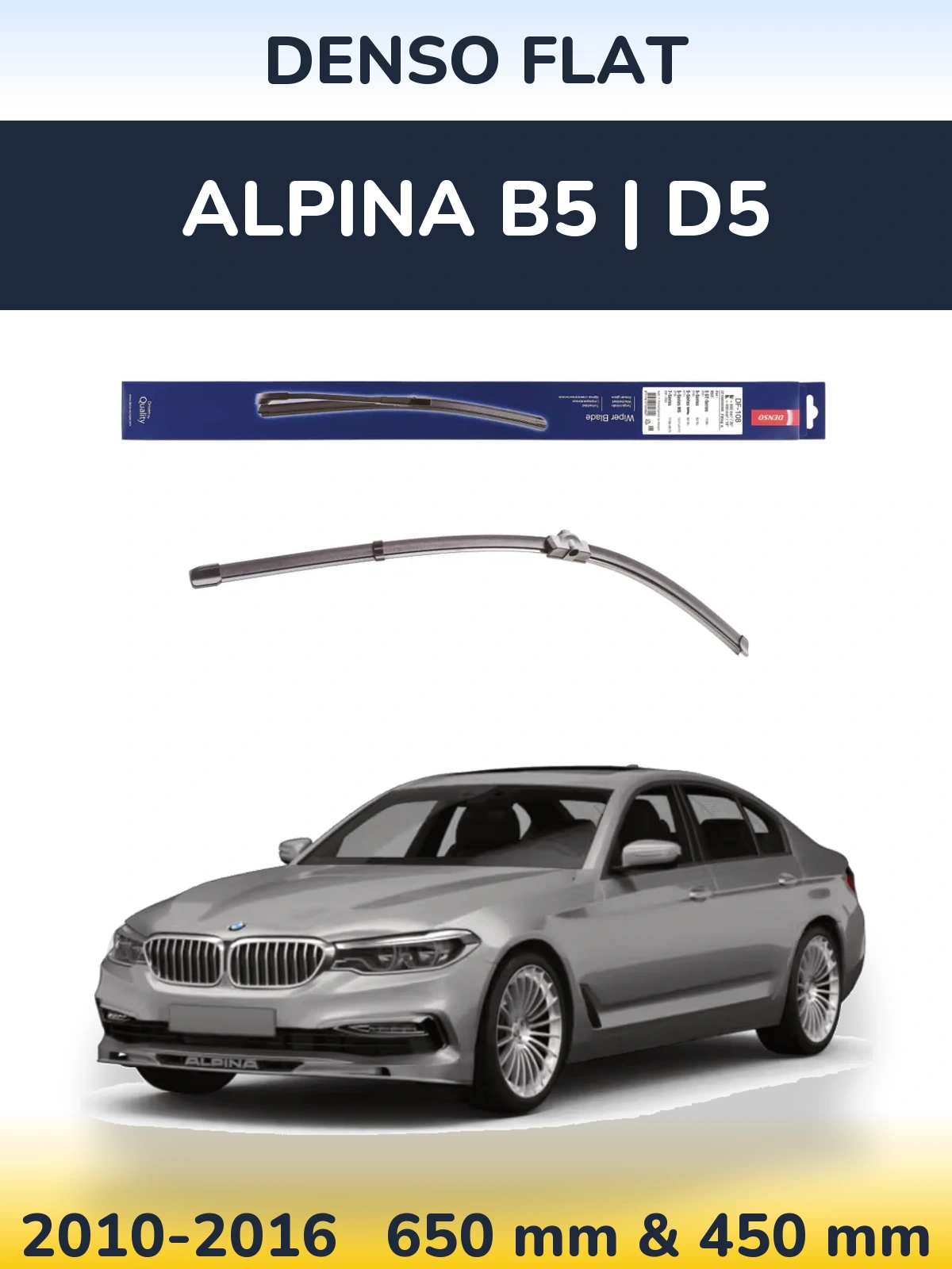 Sada předních stěračů Denso Flat 650 a 450 mm pro Alpina B5 | D5 2010-2016