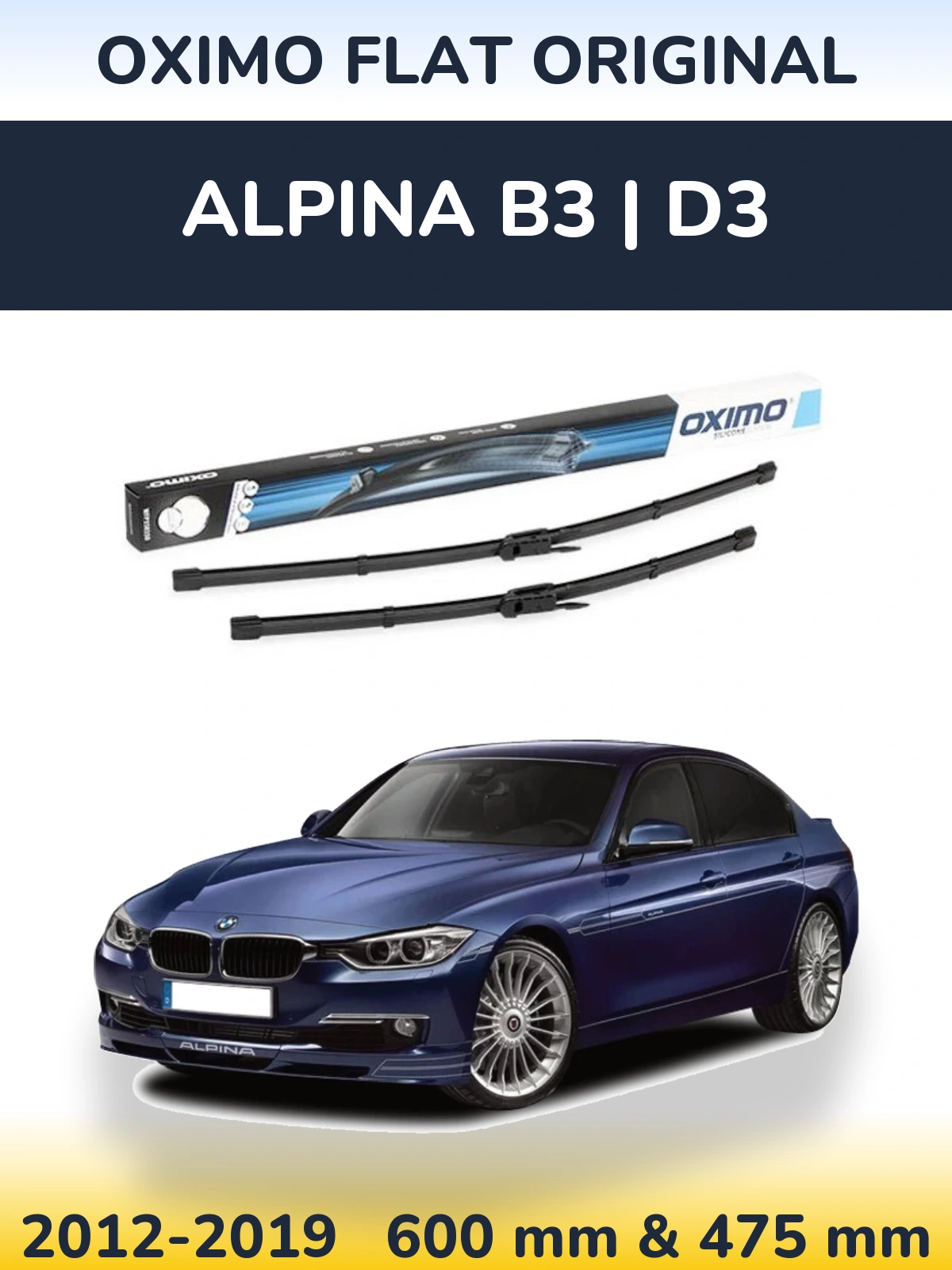 Sada předních stěračů Oximo Flat Original 600 a 475 mm pro Alpina B3 | D3 2012-2019