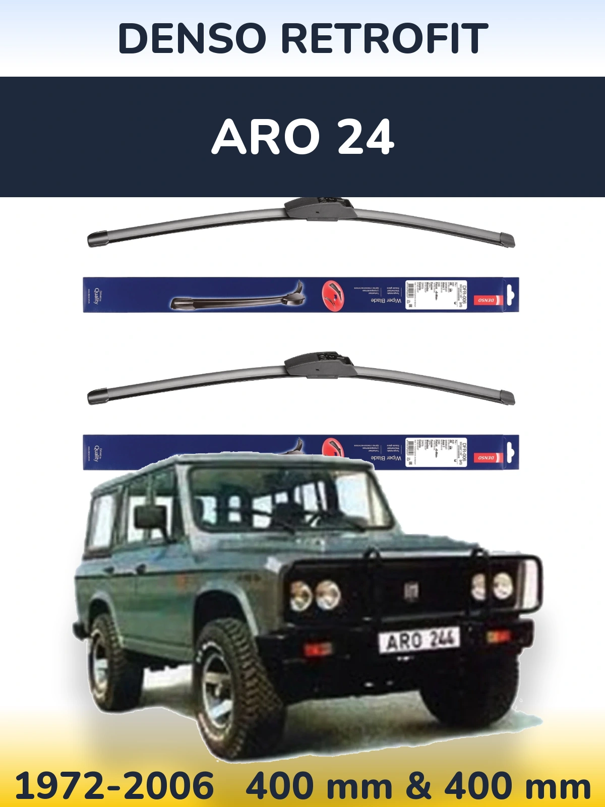 Комплект передніх щіток Denso Retrofit 400 & 400 мм для ARO 24 1972-2006
