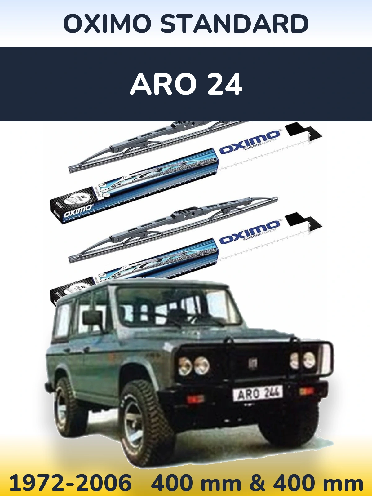 Sada předních stěračů Oximo Standard 400 a 400 mm pro ARO 24 1972-2006
