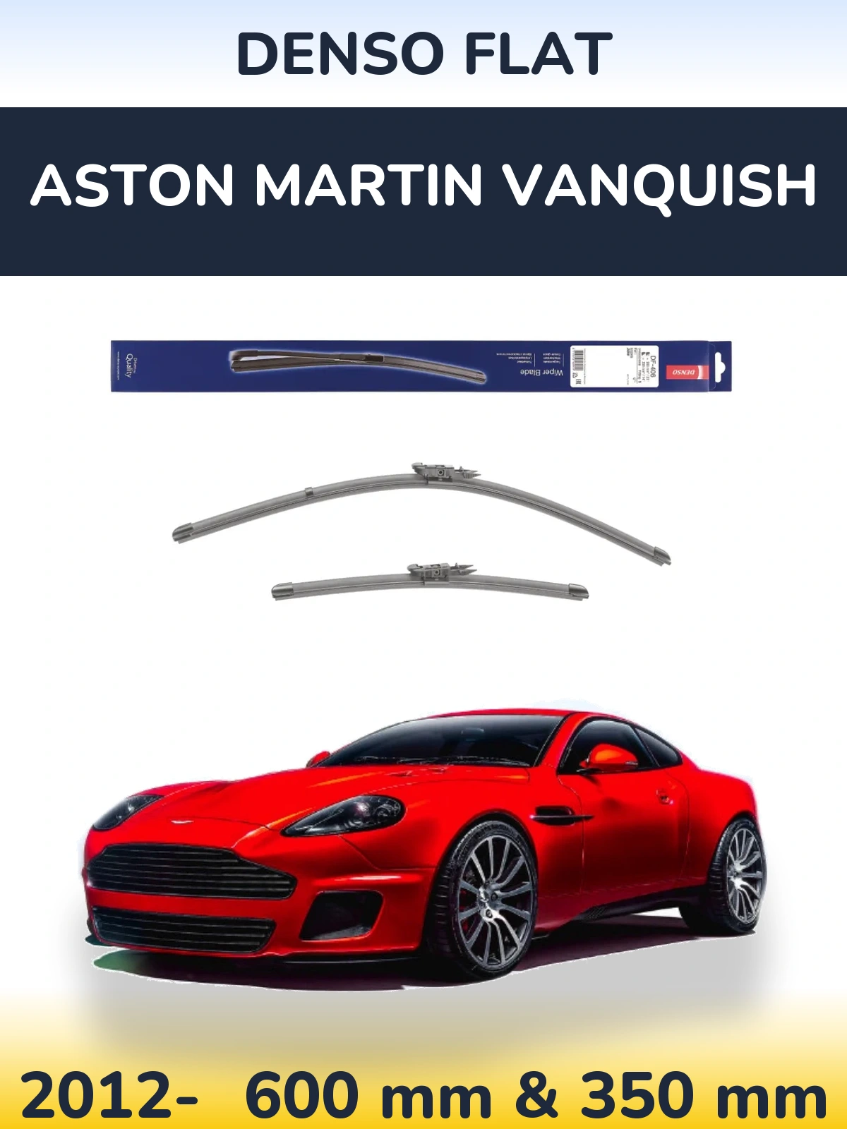 Sada předních stěračů Denso Flat 580 a 350 mm pro Aston Martin Vanquish 2012-2026