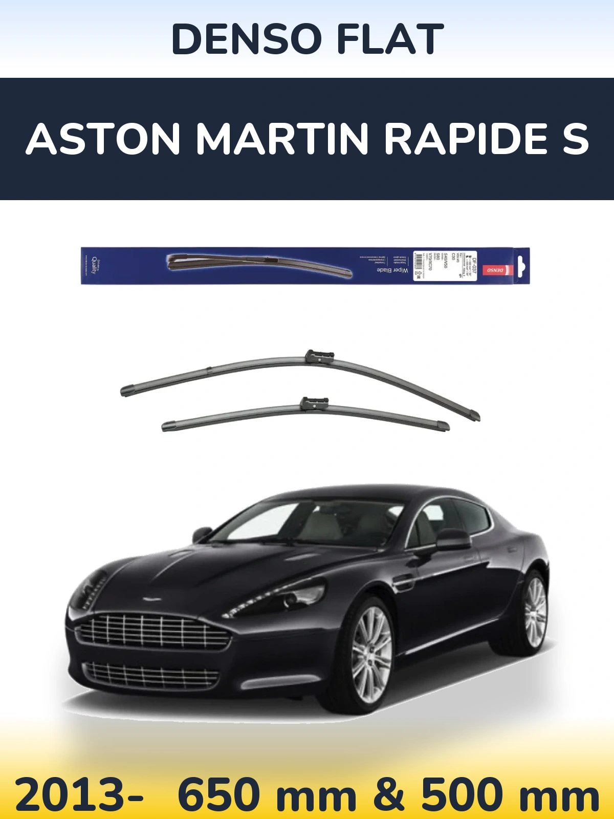 Sada předních stěračů Denso Flat 650 a 500 mm pro Aston Martin Rapide S 2013-2026