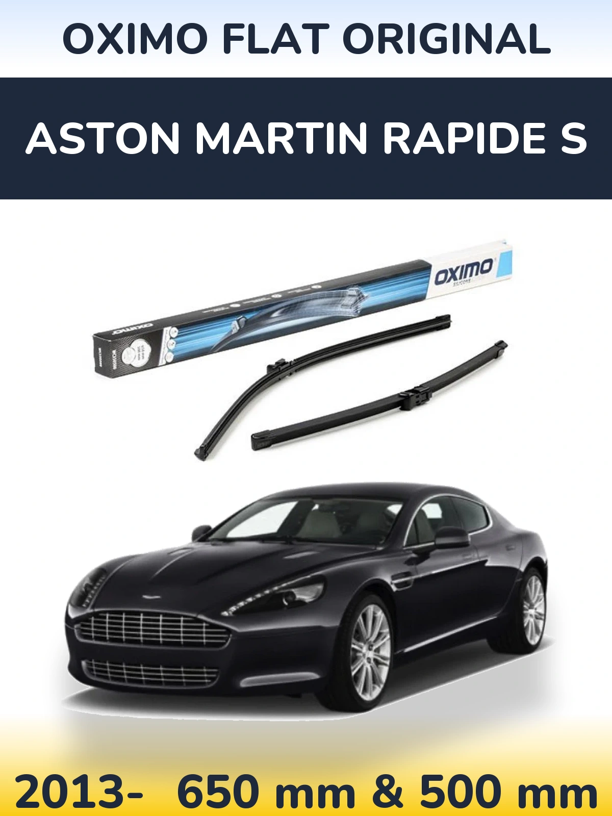 Sada předních stěračů Oximo Flat Original 650 a 500 mm pro Aston Martin Rapide S 2013-2026