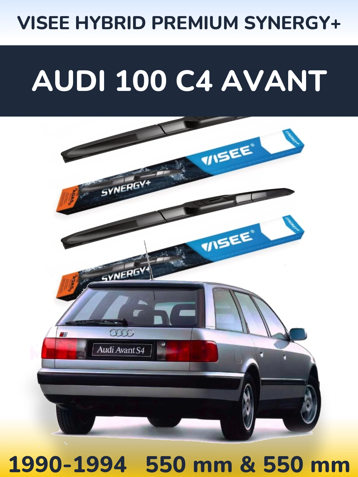 Sada předních stěračů VISEE HYBRID PREMIUM SYNERGY+ 550 a 550 mm pro Audi 100 C4 Avant 1990-1994