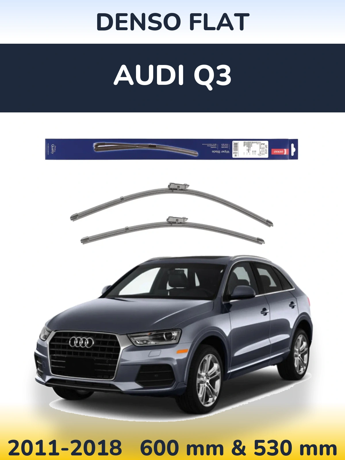 Sada předních stěračů Denso Flat 600 a 520 mm pro Audi Q3 2011-2018