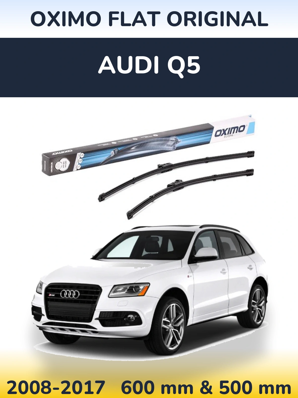 Sada předních stěračů Oximo Flat Original 600 a 500 mm pro Audi Q5 2008-2017