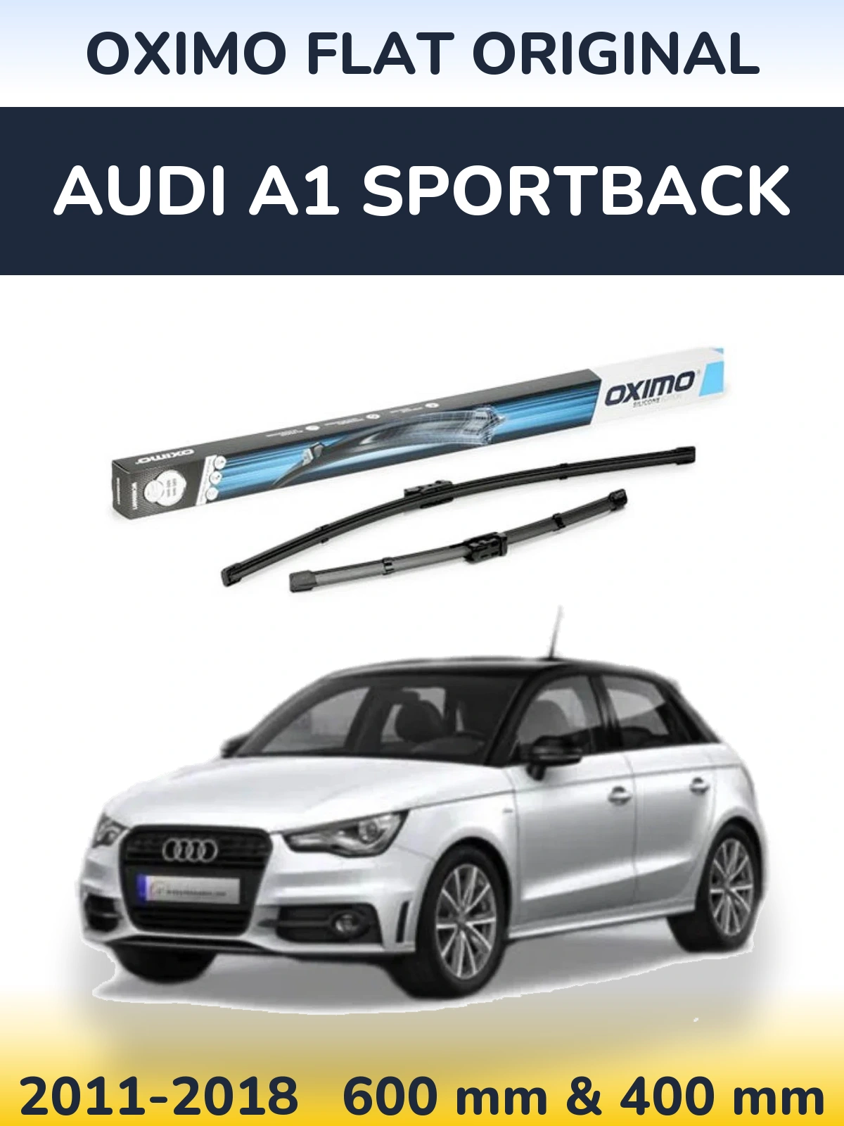 Sada předních stěračů Oximo Flat Original 600 a 400 mm pro Audi A1 Sportback 2011-2018