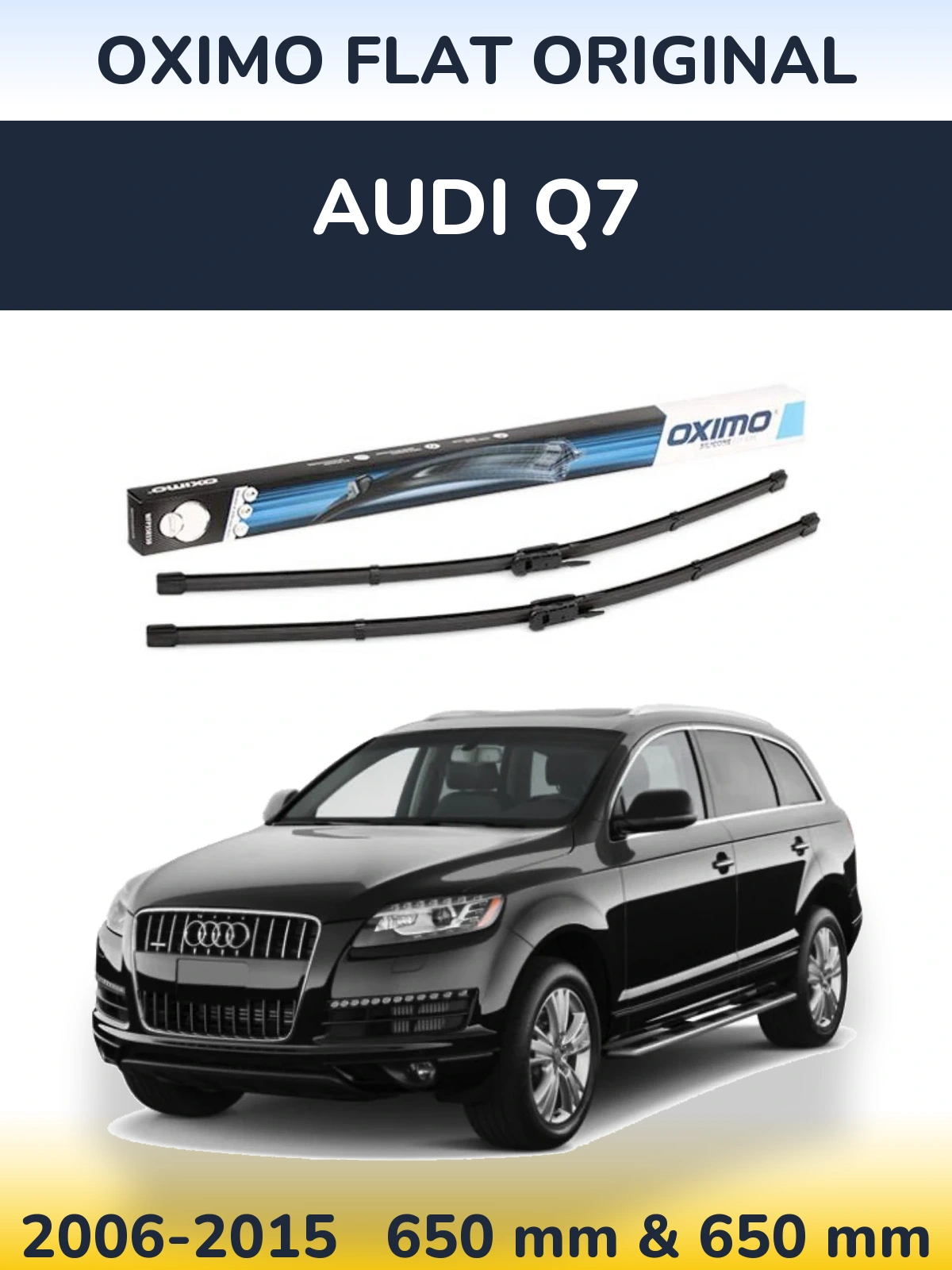 Sada předních stěračů Oximo Flat Original 650 a 650 mm pro Audi Q7 2006-2015