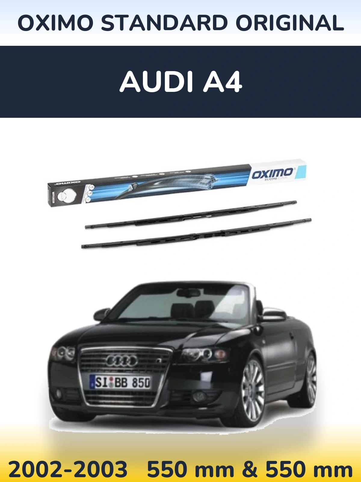 Sada předních stěračů Oximo Standard Original 550 a 550 mm pro Audi A4 2002-2003