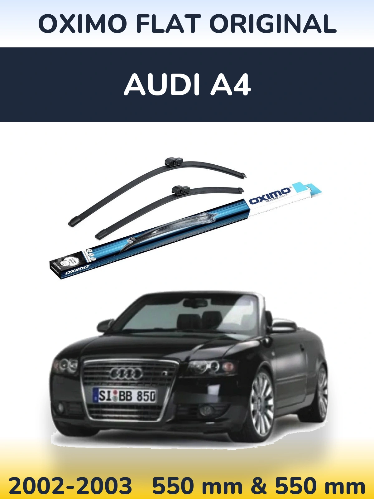 Sada předních stěračů Oximo Flat Original 550 a 550 mm pro Audi A4 2002-2003