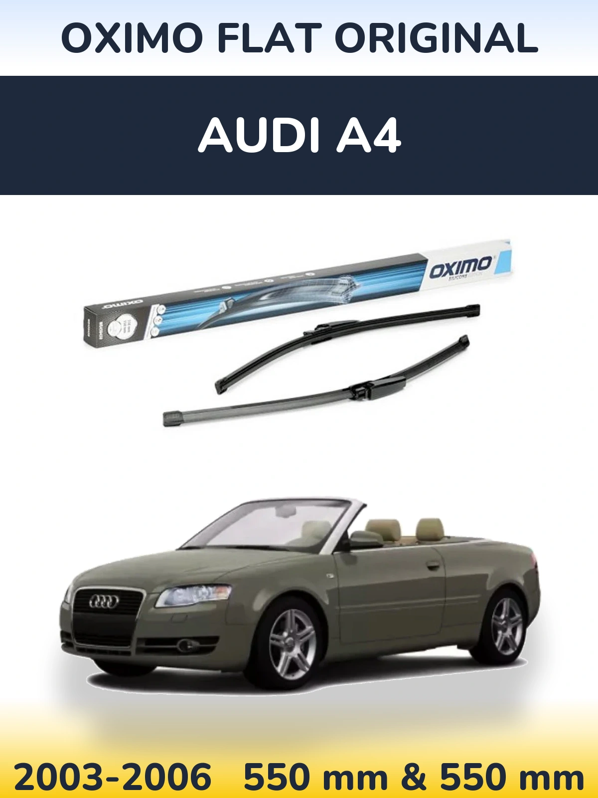 Sada předních stěračů Oximo Flat Original 550 a 550 mm pro Audi A4 2003-2006