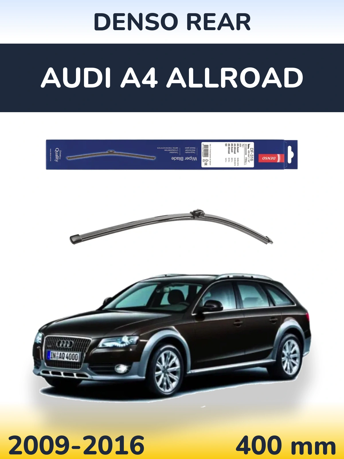 Zadní stěrač Denso Rear 400 mm pro Audi A4 Allroad 2009-2016