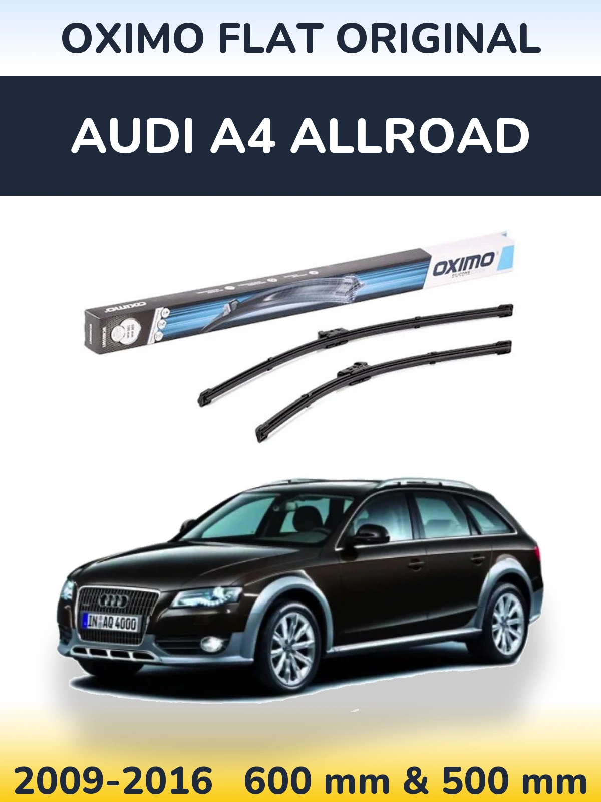 Sada předních stěračů Oximo Flat Original 600 a 500 mm pro Audi A4 Allroad 2009-2016