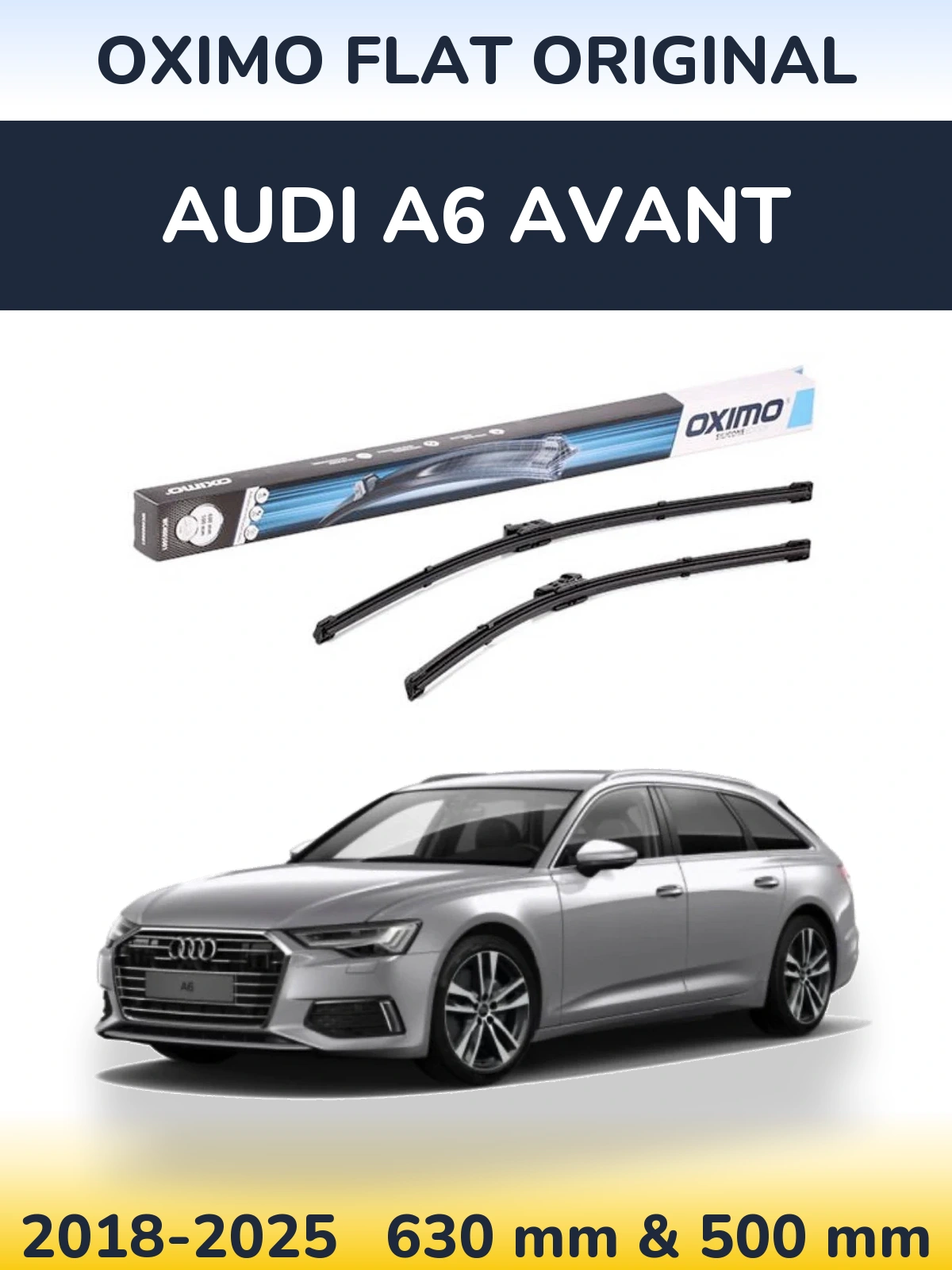Sada předních stěračů Oximo Flat Original 600 a 500 mm pro Audi A6 Avant 2018-2025