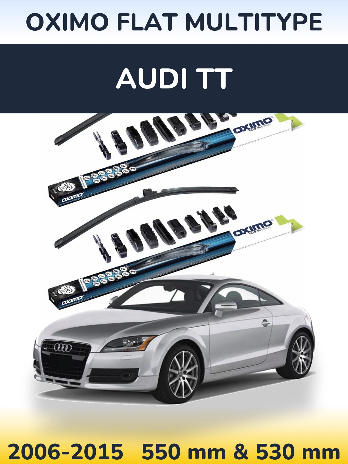 Sada předních stěračů Oximo Flat MultiType 550 a 530 mm pro Audi TT 2006-2015