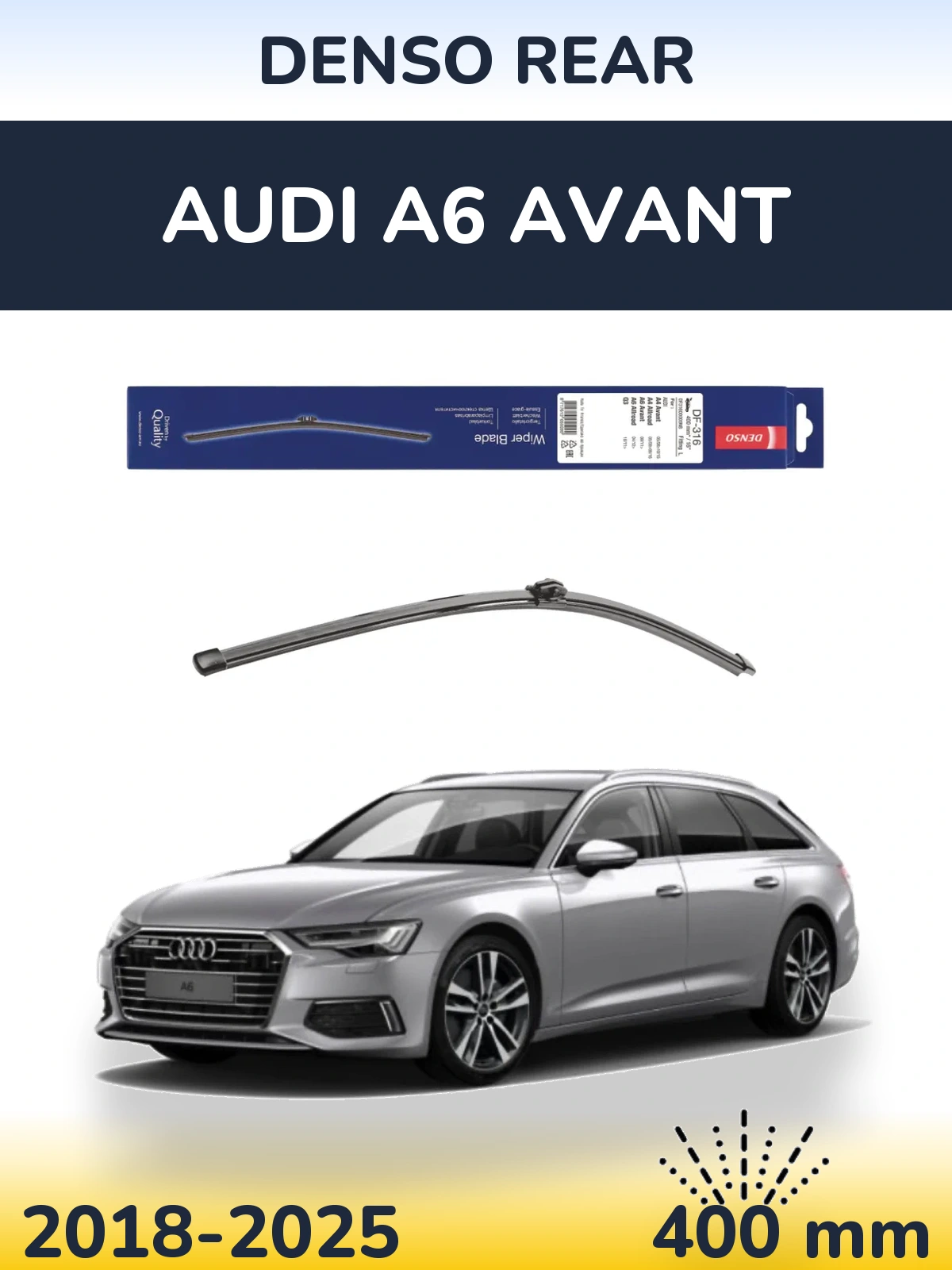 Zadní stěrač Denso Rear 400 mm pro Audi A6 Avant 2018-2025