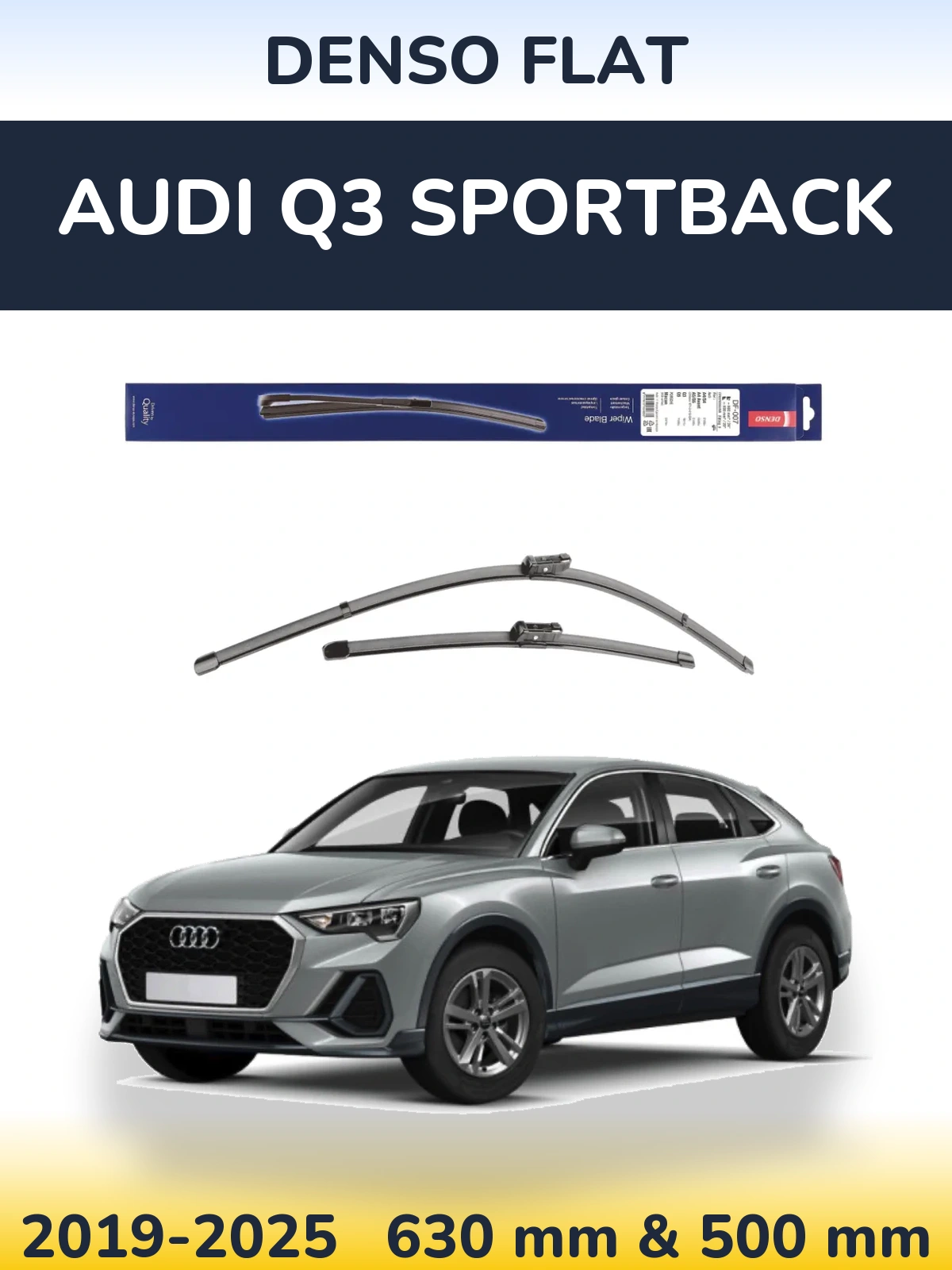 Комплект передніх щіток Denso Flat 600 & 500 мм для Audi Q3 Sportback 2019-2025