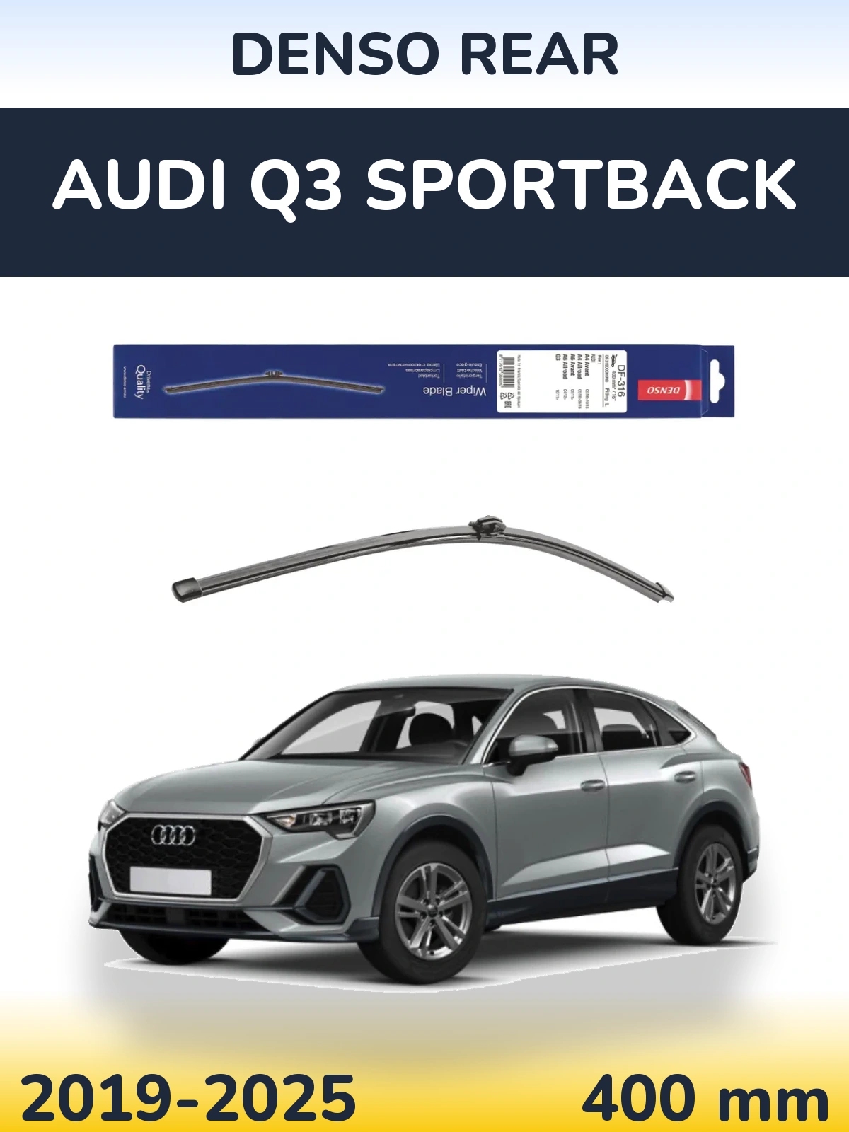 Zadní stěrač Denso Rear 400 mm pro Audi Q3 Sportback 2019-2025